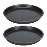 2Pcs Non Stick Pizza Pan Deep Thickened Carbon Steel Baking Pan for Kitchen Bakery12in