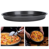 2Pcs Non Stick Pizza Pan Deep Thickened Carbon Steel Baking Pan for Kitchen Bakery12in