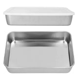 Stainless Steel Baking Tray Deep Flat Non Stick Baking Pan Food Storage Box with CoverS In Australia - Darrahopens