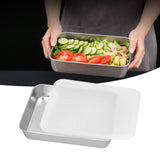 Stainless Steel Baking Tray Deep Flat Non Stick Baking Pan Food Storage Box with CoverM