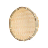 Fruit Basket Hand Woven Bamboo Mini Multifunctional Sturdy Serving Basket Tray for Living Room Kitchen 13x4cm