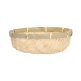 Fruit Basket Hand Woven Bamboo Mini Multifunctional Sturdy Serving Basket Tray for Living Room Kitchen 13x4cm