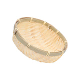 Fruit Basket Hand Woven Bamboo Mini Multifunctional Sturdy Serving Basket Tray for Living Room Kitchen 15x5cm
