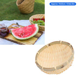 Fruit Basket Hand Woven Bamboo Mini Multifunctional Sturdy Serving Basket Tray for Living Room Kitchen 15x5cm In Australia - Darrahopens