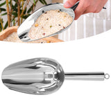 Ice Scooper Stainless Steel U Shaped Sturdy Food Grade Ice Bucket Scoop for Home Hotel Restaurant Stainless Steel Color