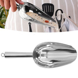 Ice Scooper Stainless Steel U Shaped Sturdy Food Grade Ice Bucket Scoop for Home Hotel Restaurant Stainless Steel Color