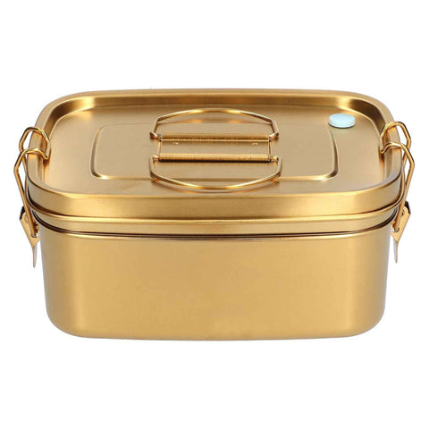 1.5L 2 Layer Lunch Box Portable Leakproof 304 Stainless Steel Bento Food Container Dinnerware for Home OfficeGold In Australia - Darrahopens
