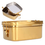 1.5L 2 Layer Lunch Box Portable Leakproof 304 Stainless Steel Bento Food Container Dinnerware for Home OfficeGold