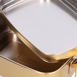 1.5L 2 Layer Lunch Box Portable Leakproof 304 Stainless Steel Bento Food Container Dinnerware for Home OfficeGold