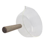 Glass Milk Pot with Wooden Handle V Shaped Spout Noodles Saucepan Home Kitchen Cookware Accessory600ml