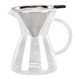 400ml Glass Coffee Pot Kettle Heat Resistant Pour Over Coffee Maker with Stainless Steel Filter for Home KitchenFlat Base In Australia - Darrahopens