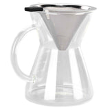 400ml Glass Coffee Pot Kettle Heat Resistant Pour Over Coffee Maker with Stainless Steel Filter for Home KitchenFlat Base In Australia - Darrahopens