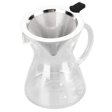 400ml Glass Coffee Pot Kettle Heat Resistant Pour Over Coffee Maker with Stainless Steel Filter for Home KitchenFlat Base In Australia - Darrahopens