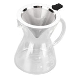 400ml Glass Coffee Pot Kettle Heat Resistant Pour Over Coffee Maker with Stainless Steel Filter for Home KitchenFlat Base In Australia - Darrahopens