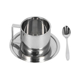 3PCS/Set Insulated Coffee Cup Set Stainless Steel Double Walled Mugs Milk Tea Cup with Saucer Spoon Set280ML