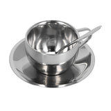 3PCS/Set Insulated Coffee Cup Set Stainless Steel Double Walled Mugs Milk Tea Cup with Saucer Spoon Set180ML In Australia - Darrahopens