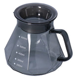 Coffee Kettle Heat Resistant Coffee Sharing Pot Transparent Black Glass Tea Pot for Kitchen Home600ml