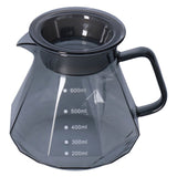 Coffee Kettle Heat Resistant Coffee Sharing Pot Transparent Black Glass Tea Pot for Kitchen Home600ml