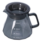 Coffee Kettle Heat Resistant Coffee Sharing Pot Transparent Black Glass Tea Pot for Kitchen Home400ml