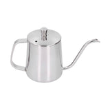 Hand Drip Coffee Pot Stainless Steel Coffee Pouring Kettle Pour Over Gooseneck Tea Pot with LidSilver 350ml