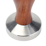 53mm Coffee Tamper with Wooden Handle Stainless Steel Coffee Powder Hammer for Restaurant