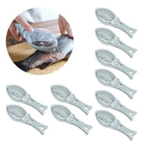 10Pcs Fish Scale Remover Portable Hand Held Hangable Compact Efficient Fish Scaler Brush for Kitchen Restaurant