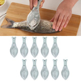10Pcs Fish Scale Remover Portable Hand Held Hangable Compact Efficient Fish Scaler Brush for Kitchen Restaurant