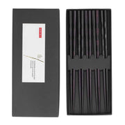 5 Pairs Chopsticks Ironwood Black Round Reusable 23cm/9.1in Long for Japanese Style Tableware Classic In Australia - Darrahopens