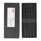 5 Pairs Chopsticks Ironwood Black Round Reusable 23cm/9.1in Long for Japanese Style Tableware Classic In Australia - Darrahopens