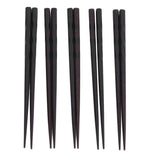 5 Pairs Chopsticks Ironwood Black Round Reusable 23cm/9.1in Long for Japanese Style Tableware Classic