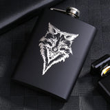 8OZ Black Matte Whisky Bottle Wine Pot Portable Flagon Stainless Steel Flask for Outdoor Travel1862842WT Wolf In Australia - Darrahopens