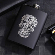 8OZ Black Matte Whisky Bottle Wine Pot Portable Flagon Stainless Steel Flask for Outdoor Travel1862844WT Skull A In Australia - Darrahopens