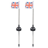 2PCS Solar UK Flag Light LED Solar Garden Lawn Lamp for Outdoor Landscape Decoration White Light