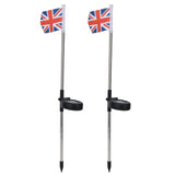 2PCS Solar UK Flag Light LED Solar Garden Lawn Lamp for Outdoor Landscape Decoration White Light