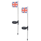 2PCS Solar UK Flag Light LED Solar Garden Lawn Lamp for Outdoor Landscape Decoration White Light