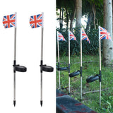 2PCS Solar UK Flag Light LED Solar Garden Lawn Lamp for Outdoor Landscape Decoration White Light