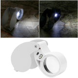 Jewelry Magnifier 40X Portable Illuminated Jewelry Loupe Magnifying Glasses for Detecting Identifying