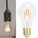 A60 Tipped Antique Bulb Dimmable LED Filament Lamp for Coffee Shop Retro Decoration Lamp 110V E27 Lamp Holder 4w Warm Light Transparent
