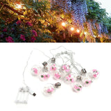 Light String 100LEDs Copper Wire Light String Artificial Rose E27 Bulb Children's Room Bedroom Decorative Lamp