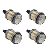 6 Pcs Lamp Holder Metal E26 E27 Screw Retro Lighting Base Accessories with Ground Aluminum ShellBlue Bronze In Australia - Darrahopens