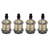 6 Pcs Lamp Holder Metal E26 E27 Screw Retro Lighting Base Accessories with Ground Aluminum ShellBlue Bronze