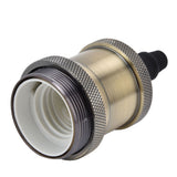 6 Pcs Lamp Holder Metal E26 E27 Screw Retro Lighting Base Accessories with Ground Aluminum ShellBlue Bronze