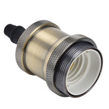 6 Pcs Lamp Holder Metal E26 E27 Screw Retro Lighting Base Accessories with Ground Aluminum ShellBlue Bronze