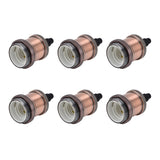 6 Pcs Lamp Holder Metal E26 E27 Screw Retro Lighting Base Accessories with Ground Aluminum ShellRed Bronze In Australia - Darrahopens