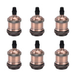 6 Pcs Lamp Holder Metal E26 E27 Screw Retro Lighting Base Accessories with Ground Aluminum ShellRed Bronze In Australia - Darrahopens