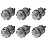 6 Pcs Lamp Holder Metal E26 E27 Screw Retro Lighting Base Accessories with Ground Aluminum ShellPearl Black In Australia - Darrahopens