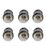 6 Pcs Lamp Holder Metal E26 E27 Screw Retro Lighting Base Accessories with Ground Aluminum ShellPearl Black