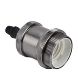 6 Pcs Lamp Holder Metal E26 E27 Screw Retro Lighting Base Accessories with Ground Aluminum ShellPearl Black