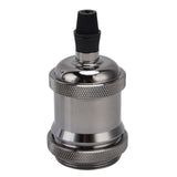 6 Pcs Lamp Holder Metal E26 E27 Screw Retro Lighting Base Accessories with Ground Aluminum ShellPearl Black