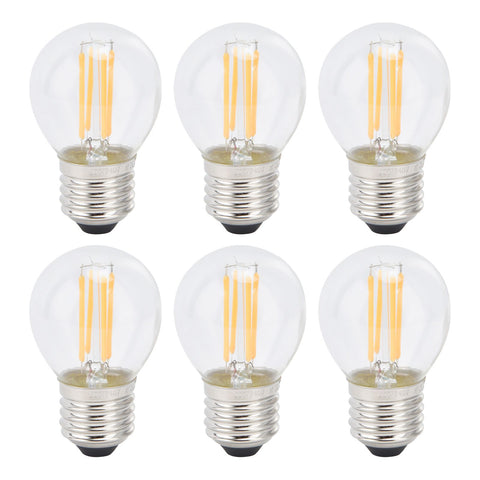 6PCS G45 E27 LED Light Bulb Transparent Glass Bulb Vintage Filament Lamp Warm Light 6W 220V